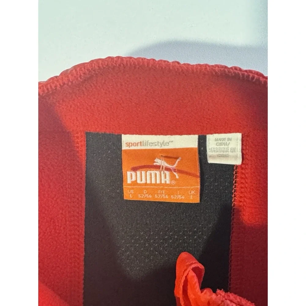 Puma Sport Lifestyle Quarter Zip Pullover Top Athletic Warm Up Red Size Large‎